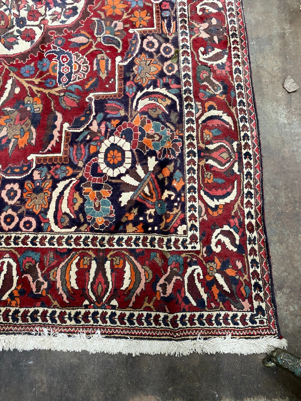 A Mahal burgundy ground carpet, 320 x 210cm